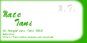 mate tani business card
