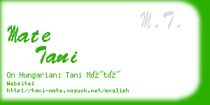 mate tani business card